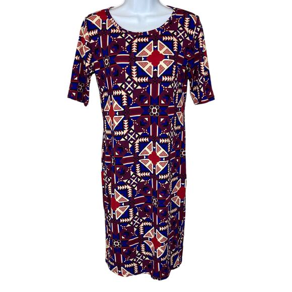LuLaRoe Julia Sheath Dress Pencil Bodycon Size Small Boho Gypsy Aztec Print Sz S - Picture 1 of 16